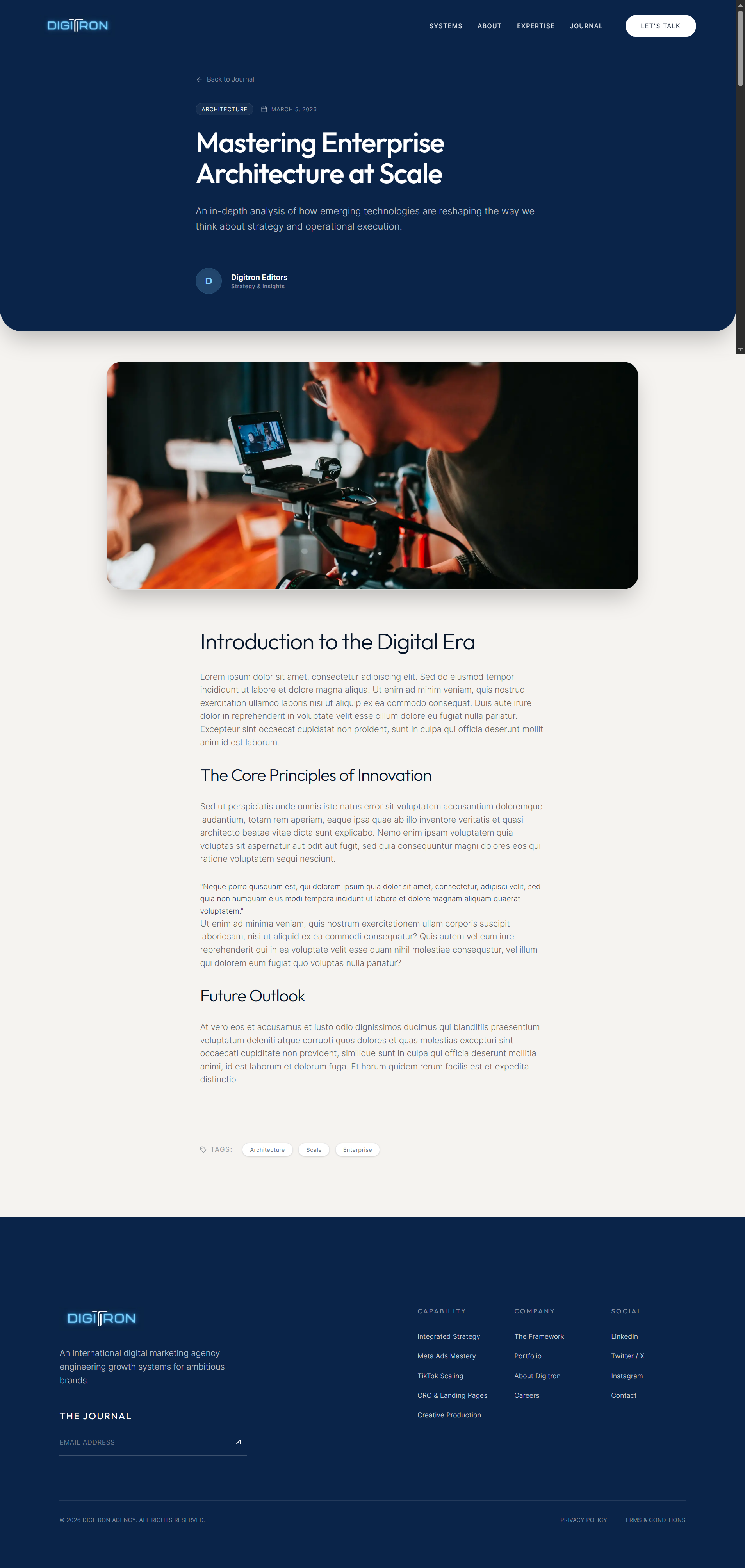Dynamic Blog Architecture