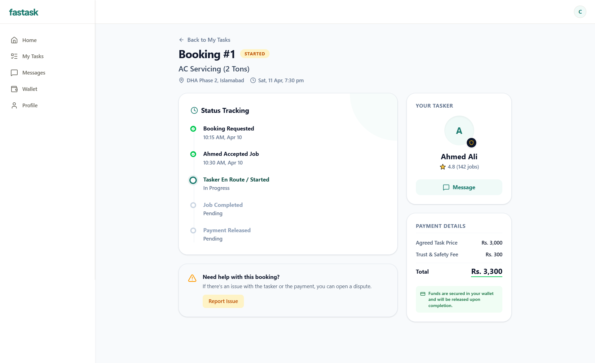 Customer Task Management Dashboard