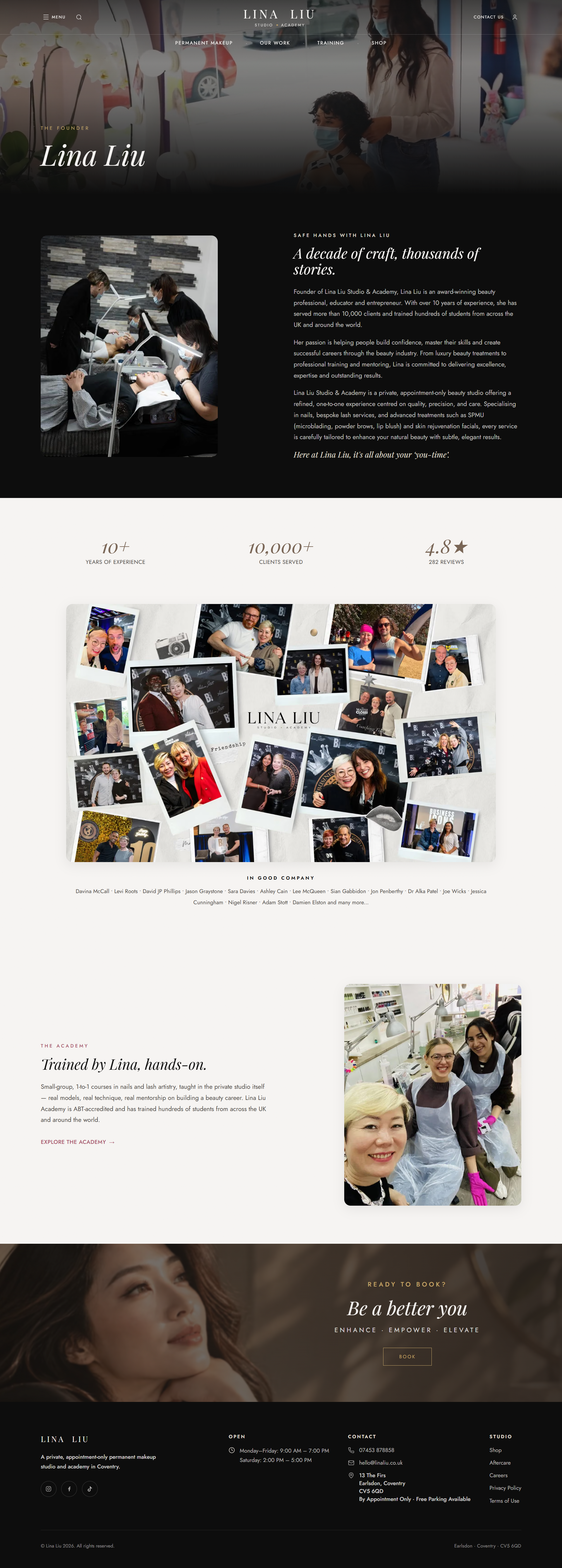 Beauty Studio & Training Academy Website